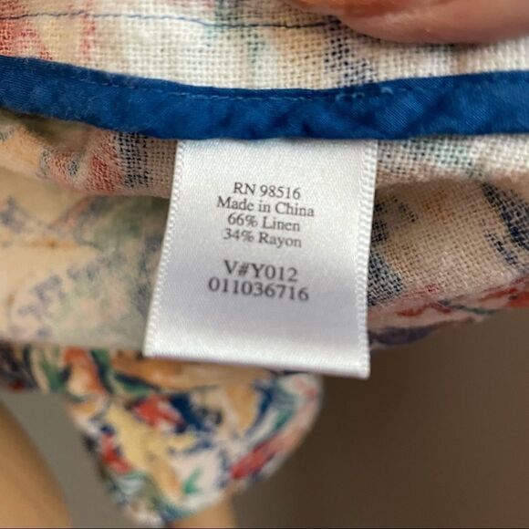 Coldwater Creek 3/4 Sleeve Colorful Watercolor Design Floral Zipper Jacket Large - Picture 9 of 13